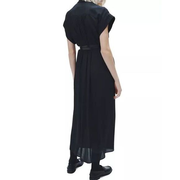 Rag & Bone Women's Black Robin Viscose Tie Waist Shirt Dress Size Large NWOT - Picture 3 of 12